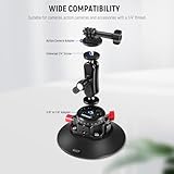 NEEWER 6"/15.2cm Camera Suction Cup Mount with Ball Head Magic Arm, Metal Suction Cup Mount on Car Windshield Dash for Camera/Action Camera/Phone Holder, with 1/4" & 3/8" Mounting Holes for ARRI