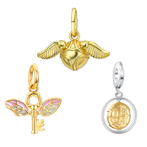 Doyafer 925 Sterling Silver Magic Key, Pendant Charm Set For Women, Bracelet Necklace, Holiday Birthday Gifts For Friends And Family, Diy Bracelet Charm Jewelry