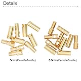 40 PCS 5mm 5.5mm 6mm 6.5mm Female Male Gold Banana Bullet Connector Plug for RC Battery ESC Motor Wire Plug