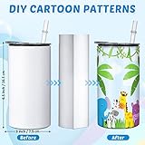 12 Sets 12 oz Sublimation Blanks Sippy Cups for Toddlers Insulated Stainless Steel Kids Sublimation Tumbler Cups with Lids and Straws, 2 Heat Tape, 12 Polymer Sublimation Coating, Coaster, Brush