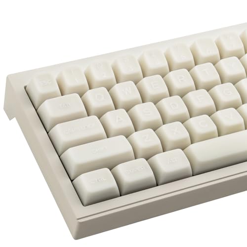 Tsungup PBT Keycaps - White Jade Keycaps 142 Keys Crystal Jelly Translucent Custom Key caps SA Profile Shine Through Keycap Set Keyboard Key caps for Cherry MX Switches Mechanical Keyboards