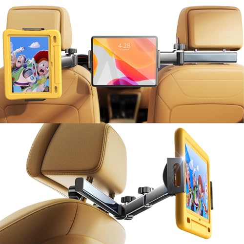 LISEN 3 in 1 Car Travel Road Trip Essentials for Long Trips Kids Car TV iPad Holder for Car Accessories Women Interior Tablet Holder Backseat Camping Car Organizer Back Seat Headrest iPad Mount