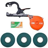 MAX HT-R45L Tapener Lightweight Plant Tying Tool Starter Kit with Tape & Staples, Orange