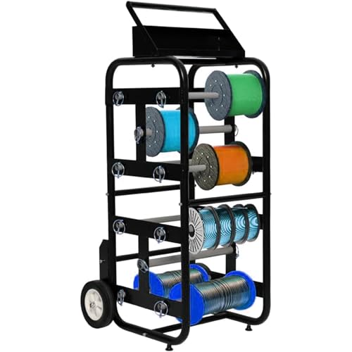 Hymula Wire Spool Rack Dispenser – Multiple Axle Cable Caddy with Wheels, Heavy-Duty Bulk Wire Holder for Electrical, Industrial & Retail Use – Mobile Storage Cart for Workplace Efficiency