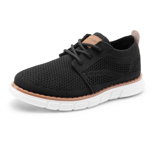 Bruno Marc Boy's Mesh Sneakers Oxfords Casual Dress Lace-Up Lightweight Walking Shoes,Size 1 Little Kid,Black,SBOX2503K