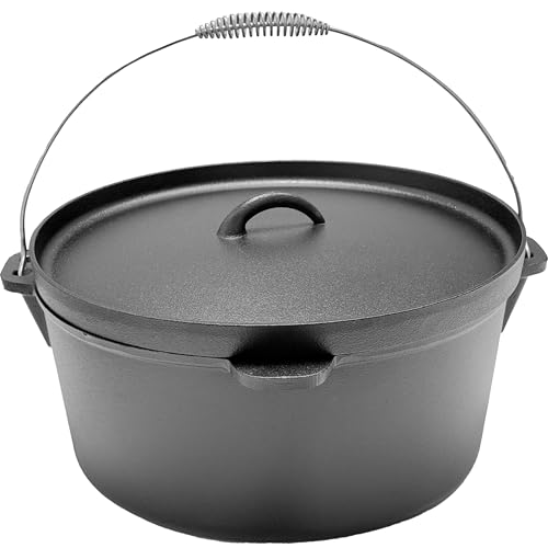 Cuisiland 16 quarts pre-seasoned Cast Iron Dutch Oven with lip lid