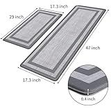 Mattitude Kitchen Mat [2 PCS] Cushioned Anti-Fatigue Kitchen Rugs Non-Skid Waterproof Kitchen Mats and Rugs Ergonomic Comfort Standing Mat for Kitchen, Floor, Office, Sink, Laundry, Gray and Gray