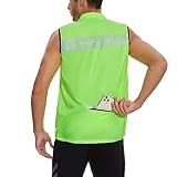 bpbtti Men's Hi-Viz Safety Running Cycling Vest - Windproof and Reflective (Small - Chest 39-41", Yellow)