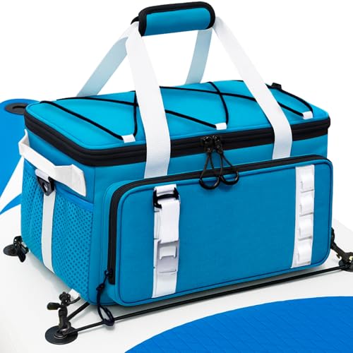Waterproof Paddle Board Cooler, Cooler Deck Bag with Top Mesh Pocket,Premium Paddle Board Accessories, Paddleboard Sup Cooler Bag for Beach Outings, Camping Trips, Kayaking, Travel & Outdoor Parties