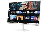 SAMSUNG 32-Inch M70C Series UHD Smart Computer Monitor w/Streaming TV, Gaming Hub, Adjustable Stand, Remote PC Access, Slimfit Camera, Multiple Ports, Mobile Connectivity, LS32CM703UNXZA, White