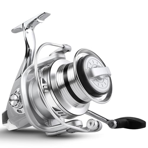 BILLINGS Spinning Fishing Reel,Up to 44LBs Drag Saltwater Spinning Reel,4.01 Gear Ratio, Stainless-Steel BB Ultra Smooth Powerful,CNC Aluminum Spool,Metal Rocker,Fishing Reel with Anti-Reverse (8000)
