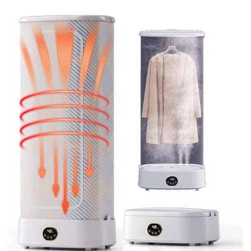 LOUNVGJK Automatic Ironing Machine, 1000W Automatic Wireless Vertical Steam Iron, Portable Clothes Drying Rack with Remote, Foldable Hanging Garment Steamer, for Clothes & Fabric