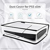 PlayVital Horizontal Dust Cover for ps5 Slim Disc Edition(The New Smaller Design), Transparent Dust Proof Protector Waterproof Cover Sleeve for ps5 Slim Console