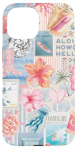 Beachy Blue Coquette Coastal Collage Preppy Cute Aesthetic Case for iPhone 15