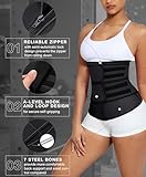 Lover-Beauty Waist Trainer for Women Plus Size Two Belts Neoprene Workout Corset Waist Trainer Cincher Trimmer Sauna Belt Zippe