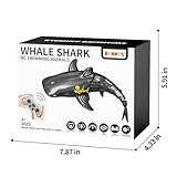 Bennol 2.4Ghz Remote Control Whale Shark Toys for Boys Kids, 1:18 Scale High Simulation Whale Shark for Pool, Electric RC Whale Shark Fish Birthday Christmas Toys for 4 5 6 7 8 9 Year olds Boys Girls