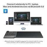 Wireless Drawing Tablet HUION Inspiroy Keydial KD200 Bluetooth Graphic Tablet with Keyboard Dial 5 Customized Express Keys Battery-Free Pen, 8.9x5.6inch Work with Windows, Mac, Android