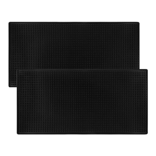 2 Pack Heavy-Duty Bar Mat Pad PVC Rubber Dish Drying Spill Matting for KTV Bar Glass Home (XL:24"x 12")