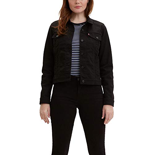 Levi's Women's Original Trucker Jacket, Black and Black, Medium