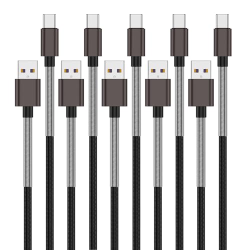 [5Pack 10ft] Compatible with Samsung Galaxy S9 S10 S8 Plus Charger Cord(3A Fast Charging), TPE USB C Type Charger Cable,USB A to Type C Replacement for Samsung A32/A12/A10e/A20/A51 20/9/8,LG-SkayGray