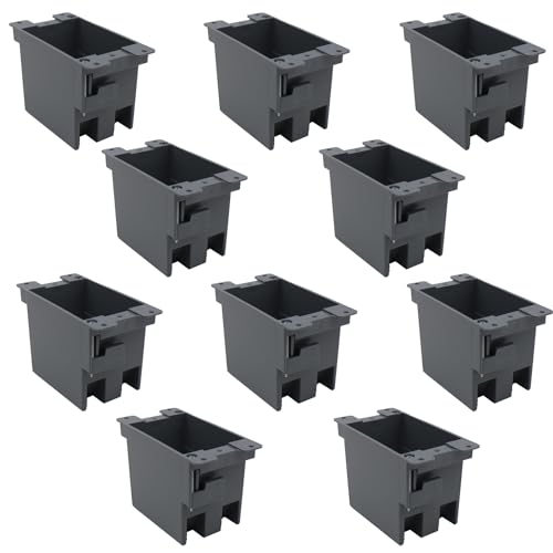 YQSIYU 14 Cubic Inch Single Gang Outlet Box,1-Gang Old Work Electrical Outlet Box (10-Pack),Old Work Electrical Box,ETL Listed,PVC Electrical Junction Box for Switch,for Home Improvement
