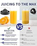 Electric Juicer Rechargeable,Portable Kitchen Orange Juice,Squeezer for Orange,Lemon,Kiwi Fruit,Grapefruit,Citrus Juicer Machines with USB and Cleaning Brush (Dark Blue)