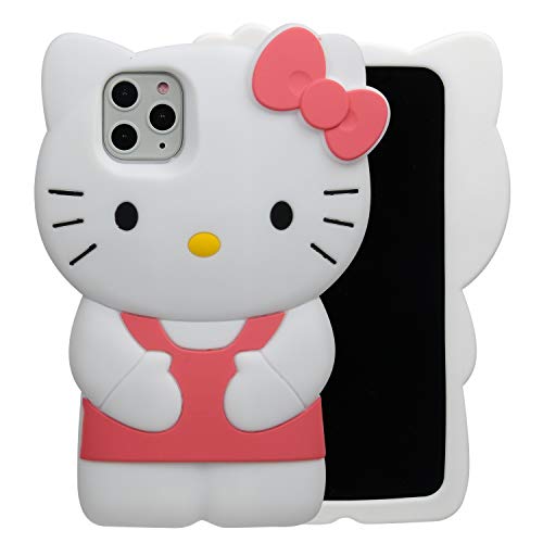 MONEHOYSY Cartoon Case for iPhone 15 6.1", Fashion Cute 3D Cute Kitty Kawaii Soft Silicone Animal Protective Gel Shockproof Gel Back Cover for Kids Women Girls Boys (Pink-3)