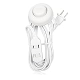 Maxxima 9 ft 3 Outlet Extension Cord - Featuring an Easy to Use On/Off Foot Switch, Ideal to Plug in Lamps, Appliances, Lighting Accessories, or for Senior Living Use, 125VAC - White - Pack of 2