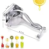 Lemon Squeezer Aluminium Alloy Manual Fruit Juicer, Citrus Juicer Hand Press Heavy Duty Manual Squeeze Extractor Tool for Pressing Lemons, Oranges, Pomegranates and Limes - Silver