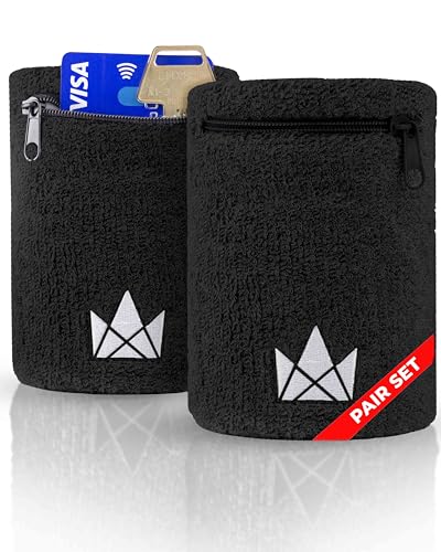 The Friendly Swede Wrist Wallets for Men & Women — Wristband Pocket with Zipper for Jogging, Cycling & Walking; Wrist Pouch for Men for Storing Cash, Keys & Credit Cards; Ankle Wallet - 2 Pack