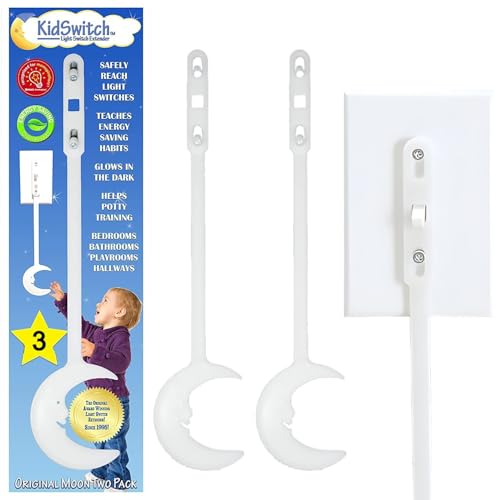 Kidswitch Light Switch Extender for Kids (3 Pack) - Glow in The Dark Toddler Light Switch - Kids Light Switch Extender - Quick Install, Easy Grab Extension, Award Winning