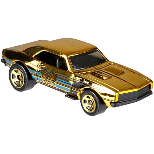 Hot Wheels 2018 50th Anniversary Black & Gold Series '67 Camaro Chase 1/64 Scale Diecast Model Car, unisex