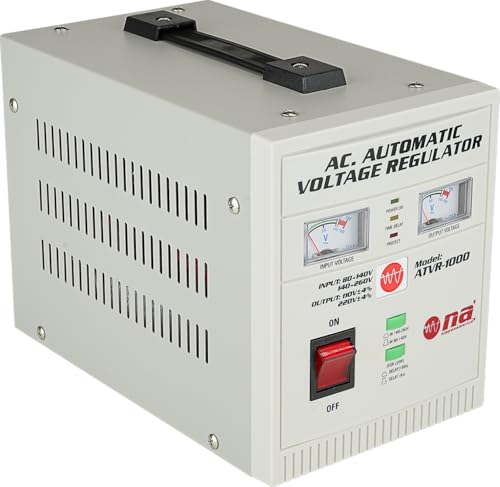 Nippon America Automatic Voltage Regulator (ATVR-1000), 1000 Watts, CPU Control Circuit, Delay Function, Temperature Protection, Display, LED Indictor, Handle, 110V/220V Output
