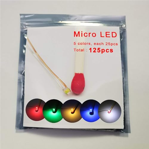 Bowerful 125pcs Pre-soldered Micro Litz Wired Leads Mix SMD Led 0603 + Muti-Resistor new