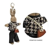 LOUKAYCCI Cute Trend Bunny Bag Charm Bunny Plush Keychain Dolls | 7 inches |Great Gift Idea (Brown Bunny)