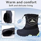 Children's Snow Boots Waterproof Durable Non Slip Winter Shoes for Boys and Girls Warm Winter Footwear Perfect for Snow Activities Outdoor Play Ideal for Cold Weather Comfort and Protection(Black, Big Kid, 3, Numeric, US Footwear Size System, Medium)