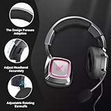 QOA Kinera Gaming Headset with Microphone,Xbox Headset with 7.1 Surround Sound,Wired Over-Ear Headphones,PC Game Headsets,Soft Ear Pads,USB Port,Cool Light,for Computer, Laptop,Xbox, Ps4, Ps5, Switch