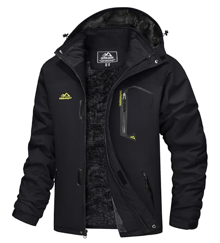 MAGCOMSEN Snowboard Jacket - Men's Warm Winter Coat, Rain Jacket & Parka - Black
