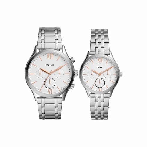 His and Her Fenmore Multifunction Stainless Steel Watch Gift Set