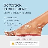 Dr. Frederick's Original SoftStick Better Blister Bandages - 24 ct - Extra Soft, Extra Stick - Grab-N-Go - Water Resistant Hydrocolloid Bandages for Blister Prevention - Heel Pack