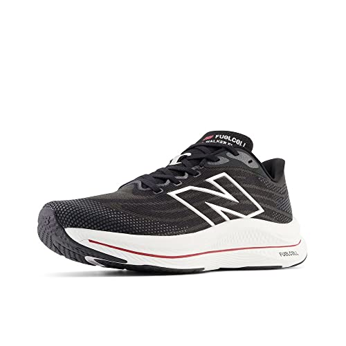 New Balance Men's FuelCell Walker Elite V1 Walking Shoe, Black/Team Red/Silver, 10.5