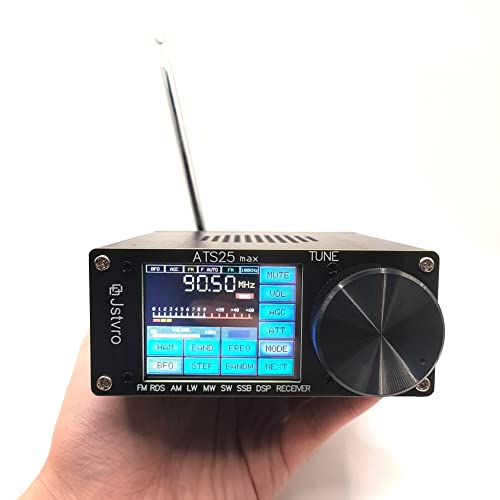 ATS25 Full Band Radio Receiver Aluminum Alloy Max Si4732 All-Band Radio Receiver RDS MW SW SSB DSP with Antenna Built in Battery - (Style: A)
