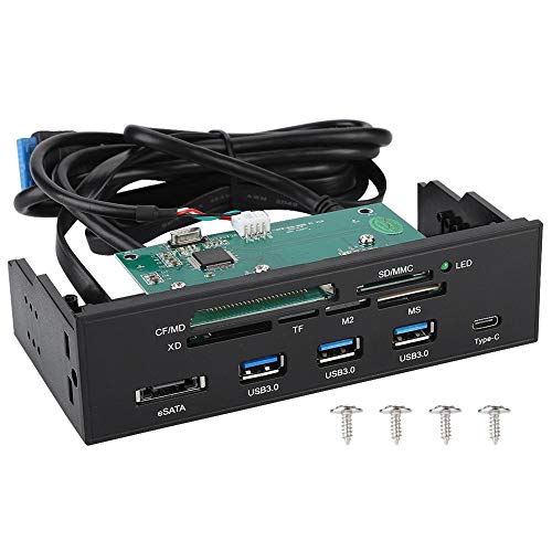 Internal Card Reader 5.25inches High Speed Front USB 3.0 Interface Multifunction Internal Card Reader Dashboard PC Front Panel,Equipped with eSATA and USB 3.1 Port