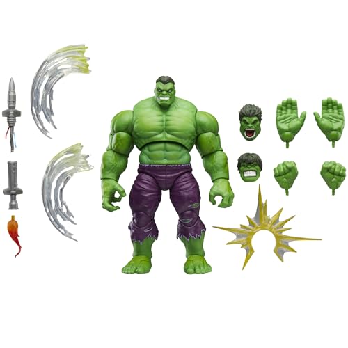 Marvel Legends Maximum Series Hulk, Deluxe Hulk Comics Collectible 6-Inch Scale Action Figure with Incredible Articulation and Smashing Accessories