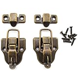 SDTC Tech 2-Pack Retro Bronze Style Box Toggle Latch Antique Metal Duckbilled Hasp Latch Catch with Padlock Hole for Jewelry Box Cabinet Small Wooden Case Ordinary Box Crafts