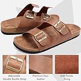 ONCAI Men's-Slide-Sandals-Beach-Slippers-Slippers Shoes Indoor and Outdoor Anti-skidding Flat Cork Sandals and Classic Summer Beach Slippers with Two Adjustable Straps Size 10