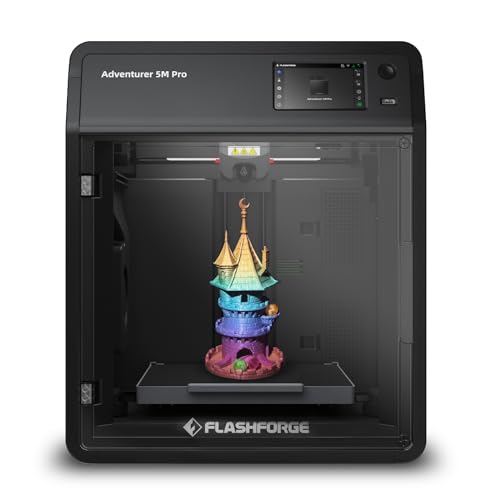 FLASHFORGE Adventurer 5M Pro 3D Printer with 1 Click Auto Printing System, 600mm/s High-Speed, Quick Detachable 280°C Nozzle, Core XY All-Metal Structure, Multi-Functional 220x220x220mm 3D Printer