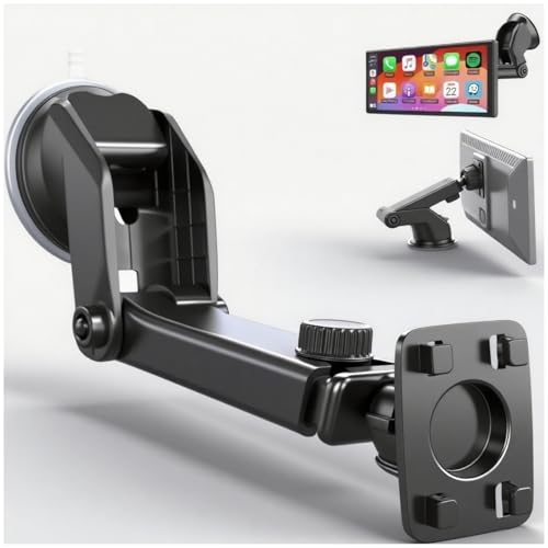 Epronic Carplay Mount, 360° Flexible Windshield Dashboard Suction Cup Bracket for 7" 9" 10.26" Inch Carplay Screen Android Auto Car Monitor GPS Mount Phone Holder