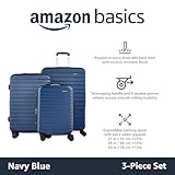 Amazon Basics 3-Piece Luggage Set (21", 26", 30"), Hardshell Suitcases With Wheels, Expandable For Up to 25% More Space, With Scratch-Resistant Surface, Four Multi-directional Wheels, Navy Blue