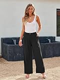 LILLUSORY Wide Leg Dress Work Pants Womens Palazzo Flowy 2025 Summer Spring High Waisted Professional Business Office Interview Outfits Bottom Wear Trousers Dressy Slacks Black